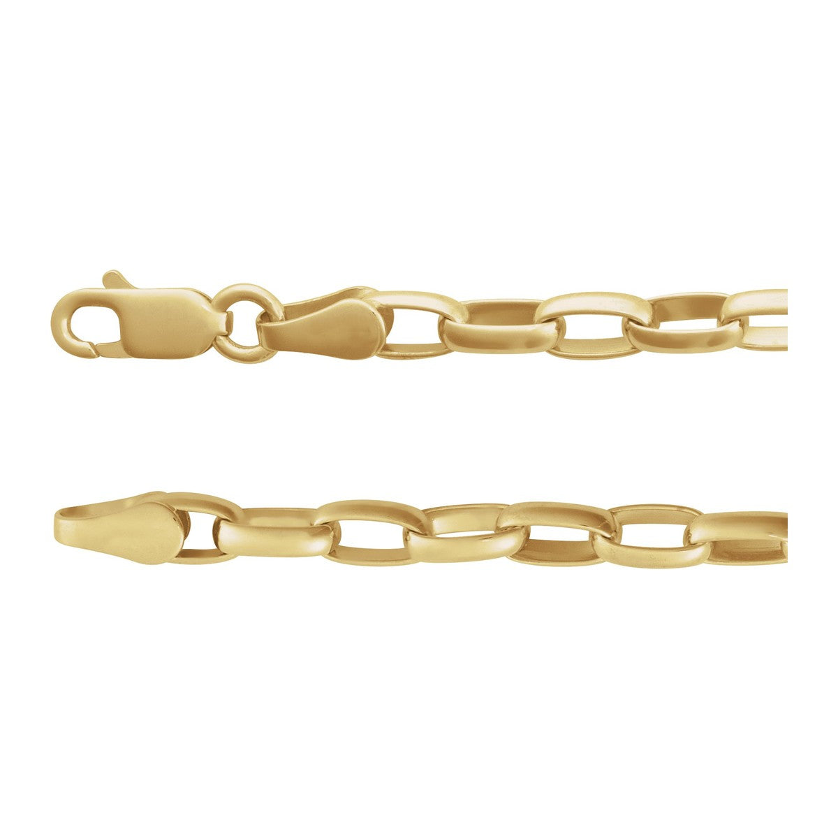 3.9 mm Puffed Oval Cable Chain