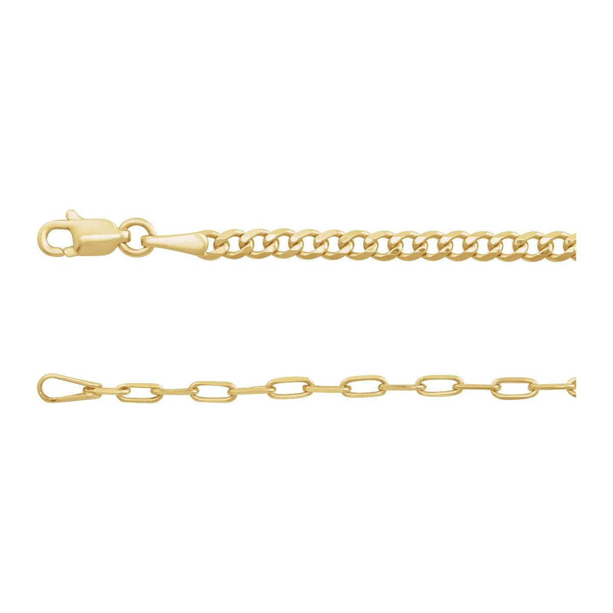 2.7 mm Curb and Paperclip Chain