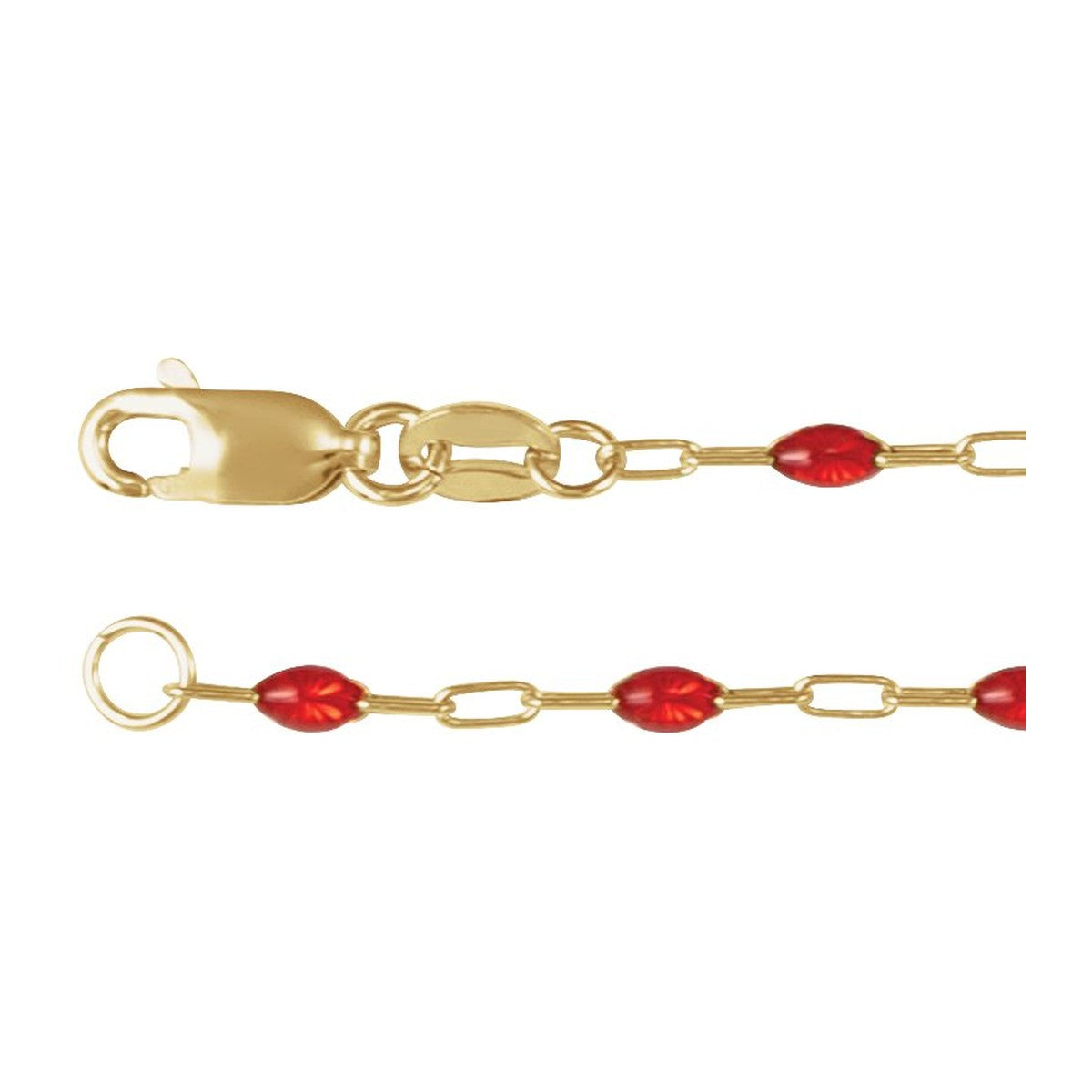Enamel Bead Paperclip Chain