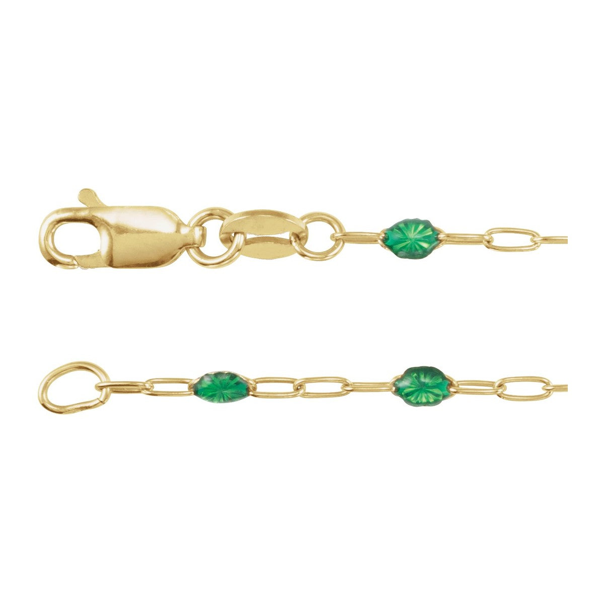 Enamel Bead Paperclip Chain