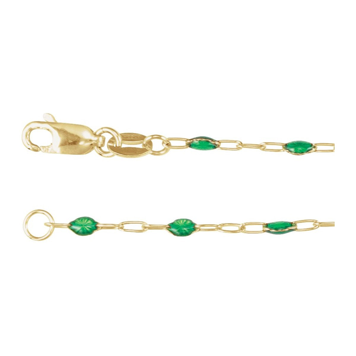 Enamel Bead Paperclip Chain