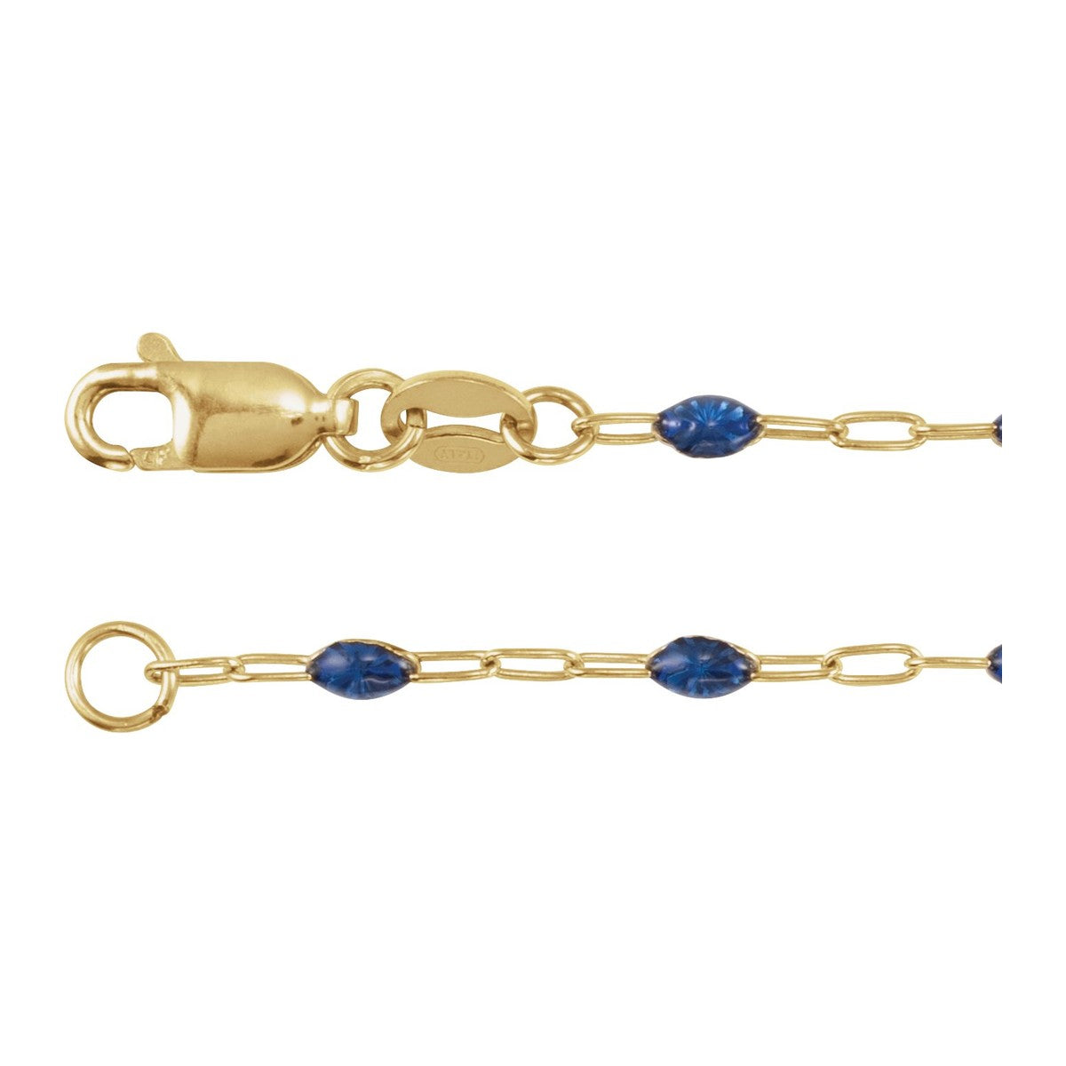 Enamel Bead Paperclip Chain