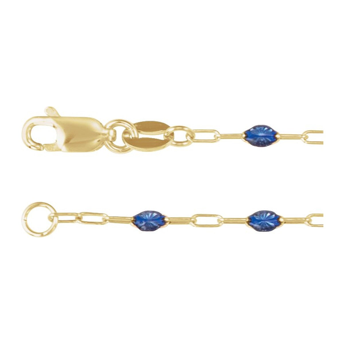 Enamel Bead Paperclip Chain