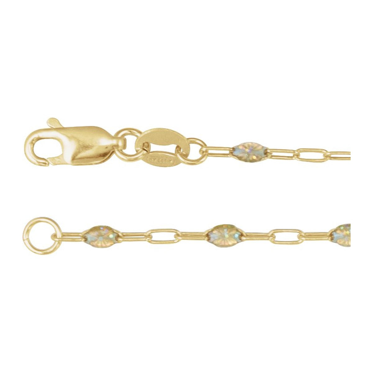 Enamel Bead Paperclip Chain