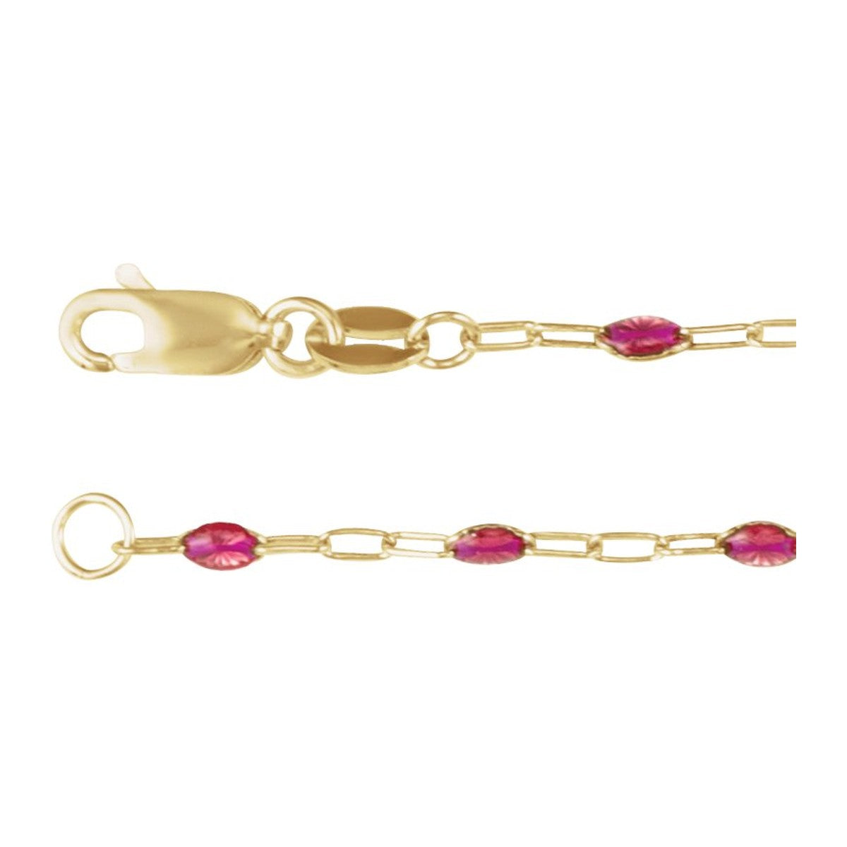 Enamel Bead Paperclip Chain