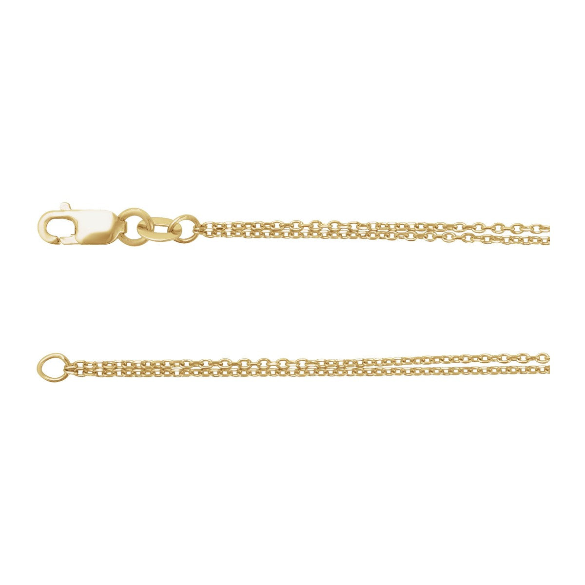 1 mm Diamond-Cut Double-Strand Cable Chain