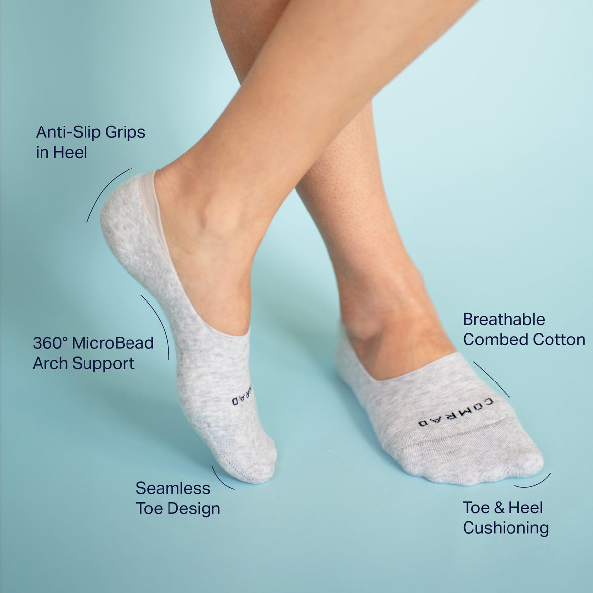 Combed Cotton No Show Socks – 3 Pack