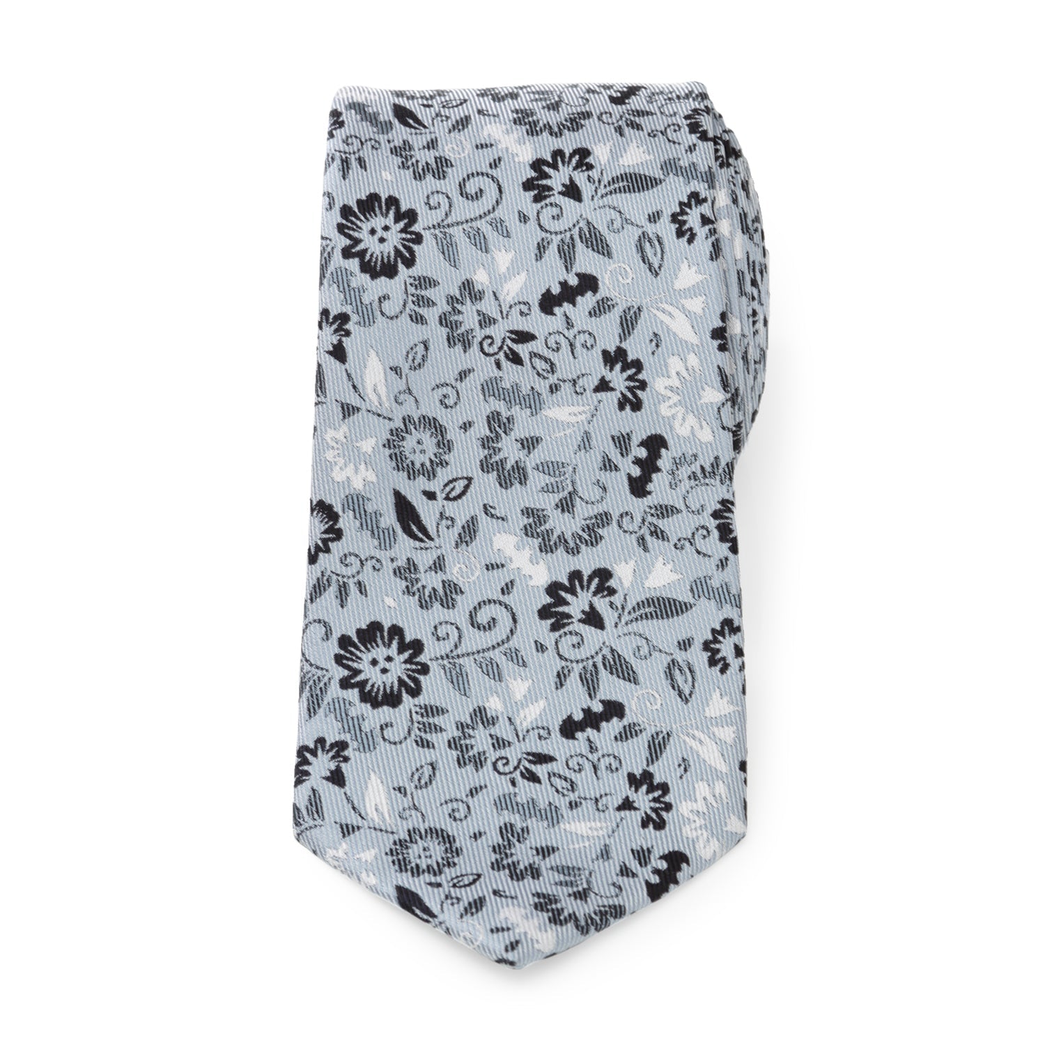 DC Batman Patterned Floral Blue Men's Tie - alternate angle