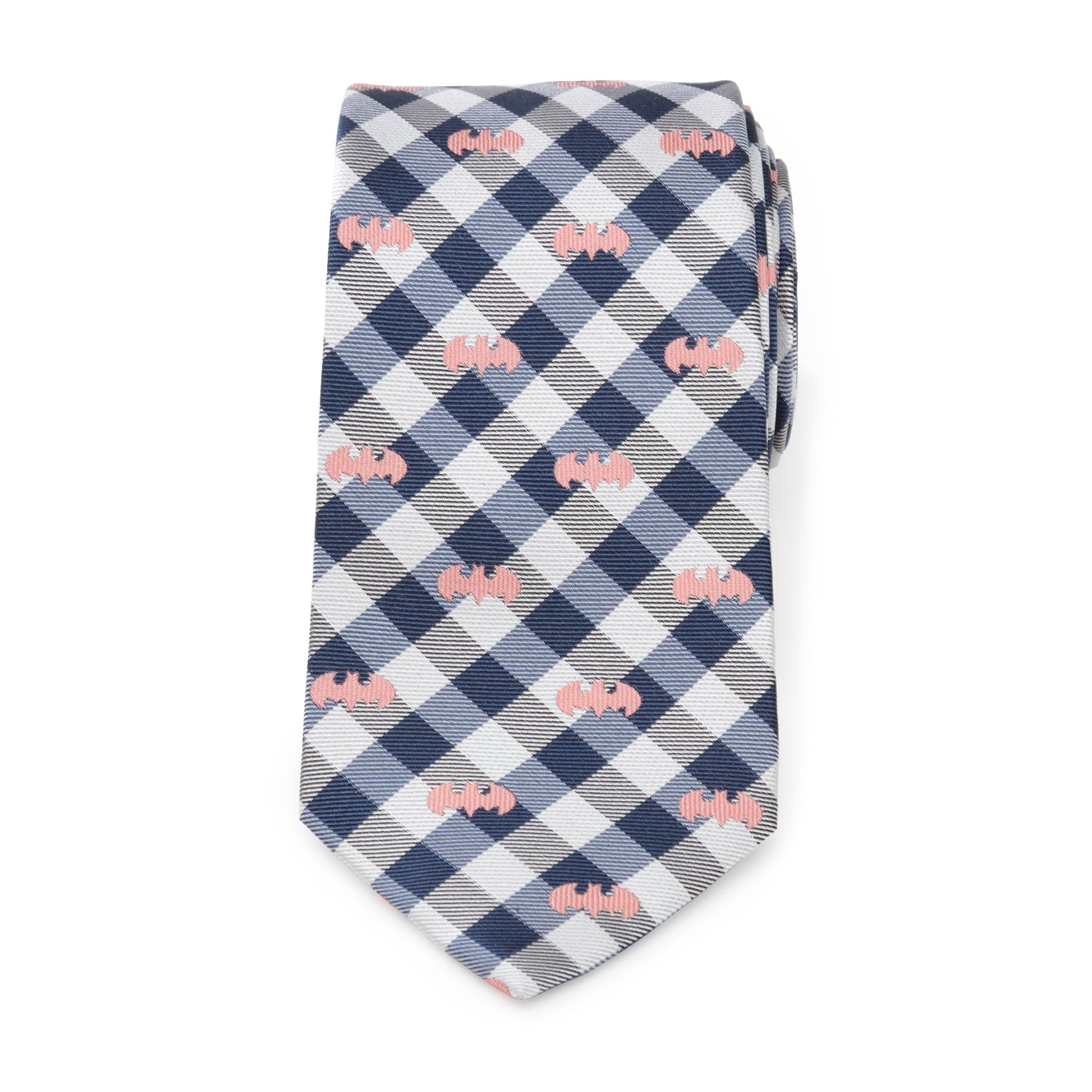 DC Batman Plaid Navy Men's Tie - alternate angle