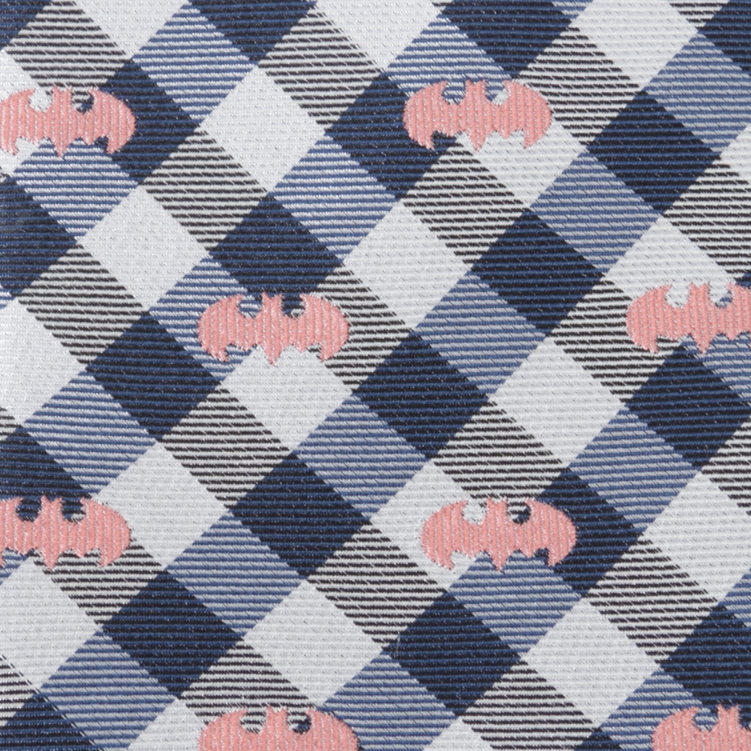 DC Batman Plaid Navy Men's Tie - additional view