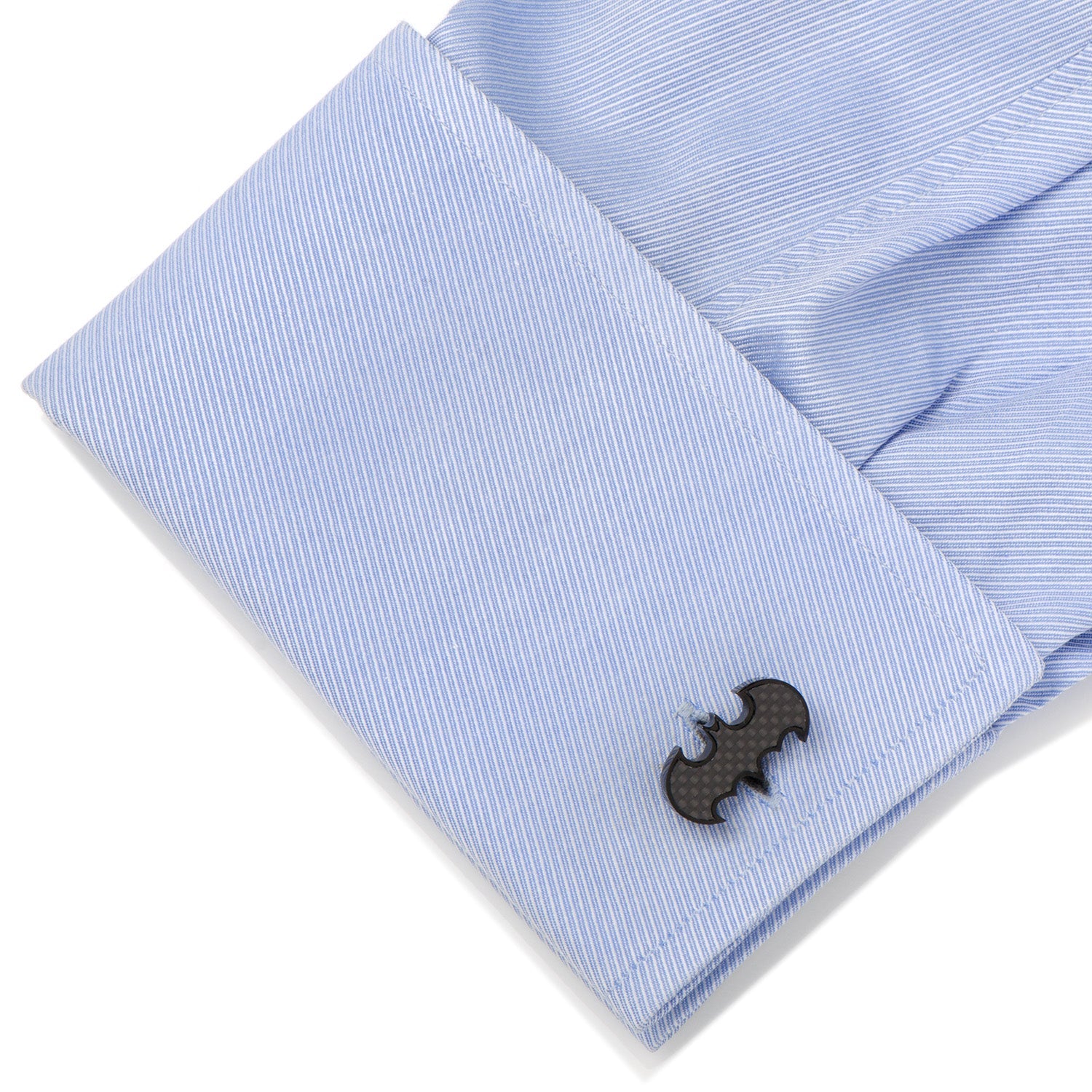 DC Batman Stainless Steel Carbon Fiber Cufflinks - alternate angle