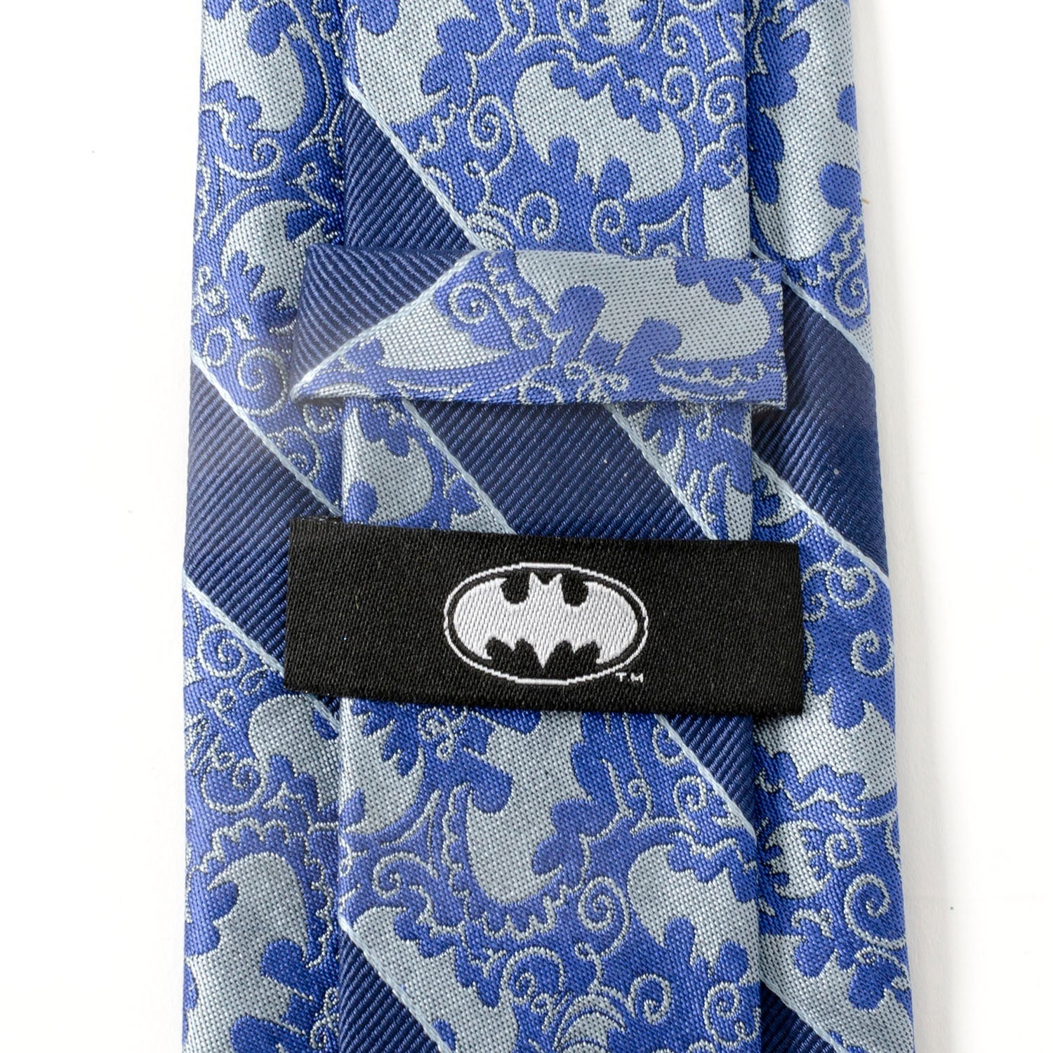 DC Batman Stripe Multi Emblem Blue Men's Tie - additional view