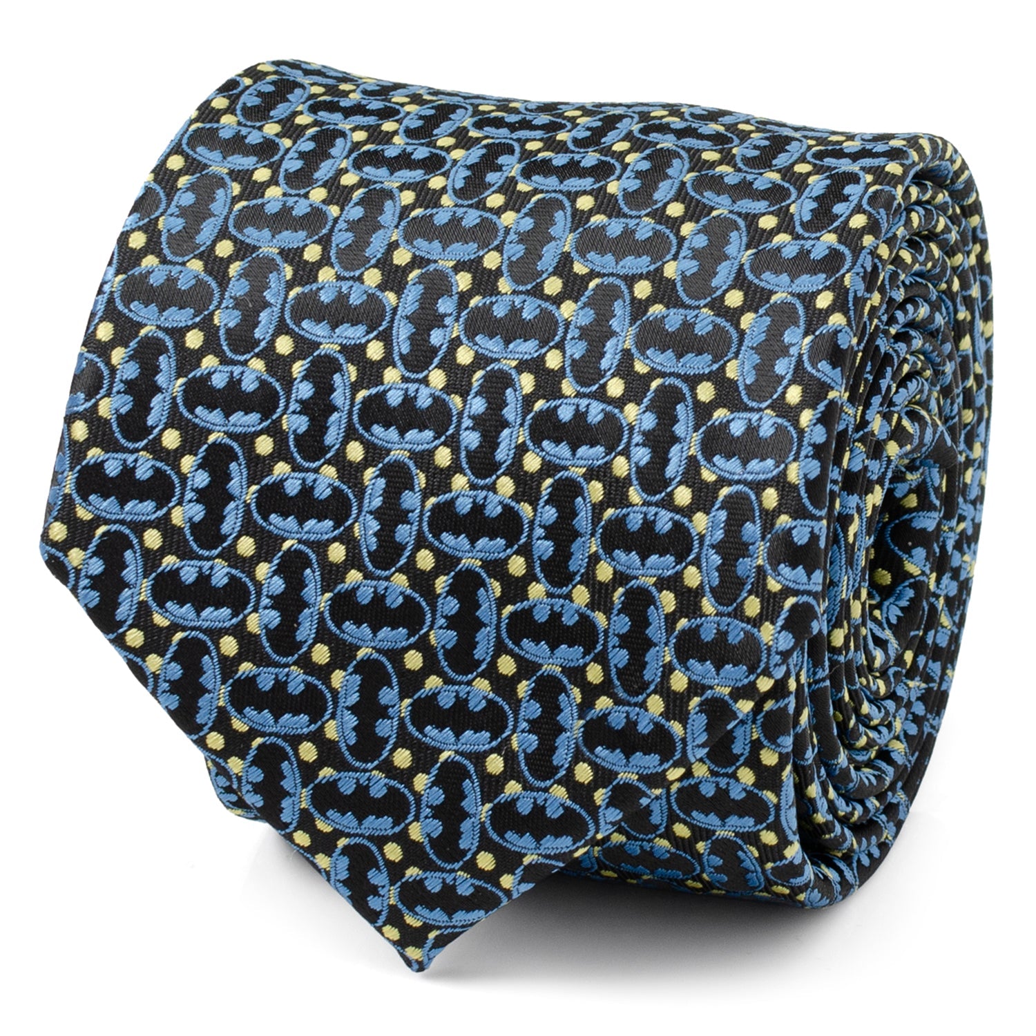 DC Batman Emblem Multi Black Men's Tie - Officially licensed DC Comics necktie available at XSREZ