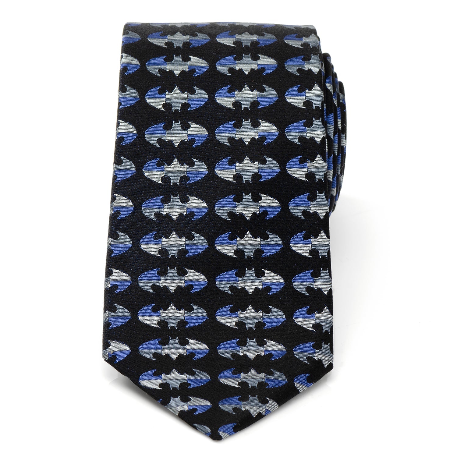 DC Batman Blue Blocked Black Men's Tie - alternate angle