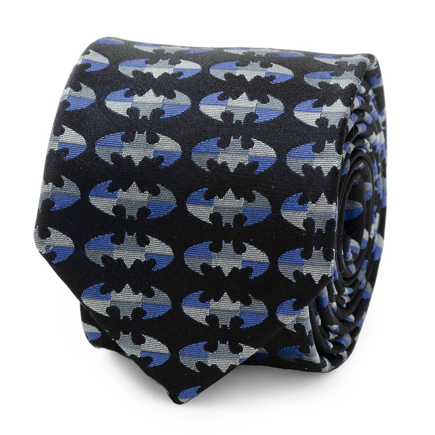 DC Batman Blue Blocked Black Men's Tie - Officially licensed DC Comics necktie available at XSREZ