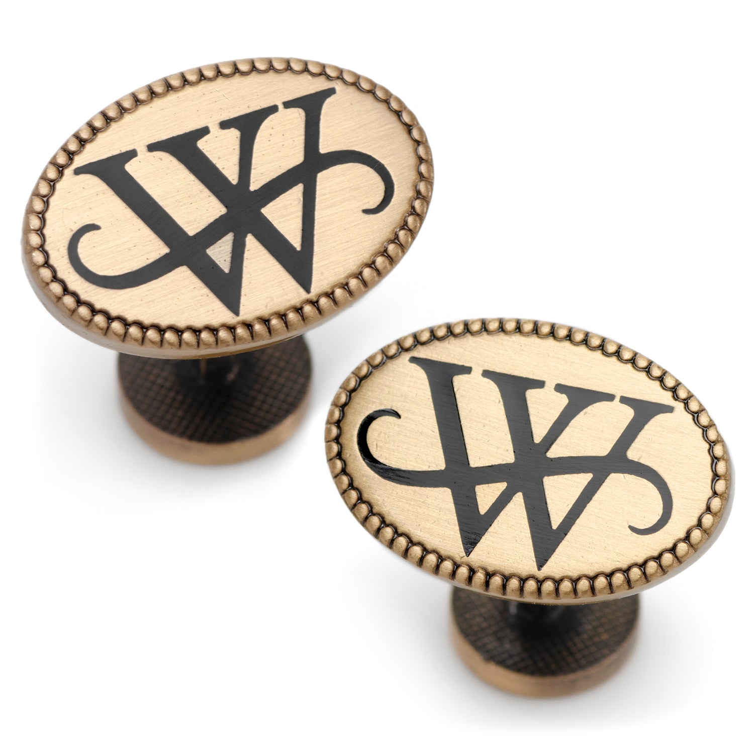DC Batman Wayne Monogram Gold Cufflinks - Officially licensed DC Comics cufflinks available at XSREZ