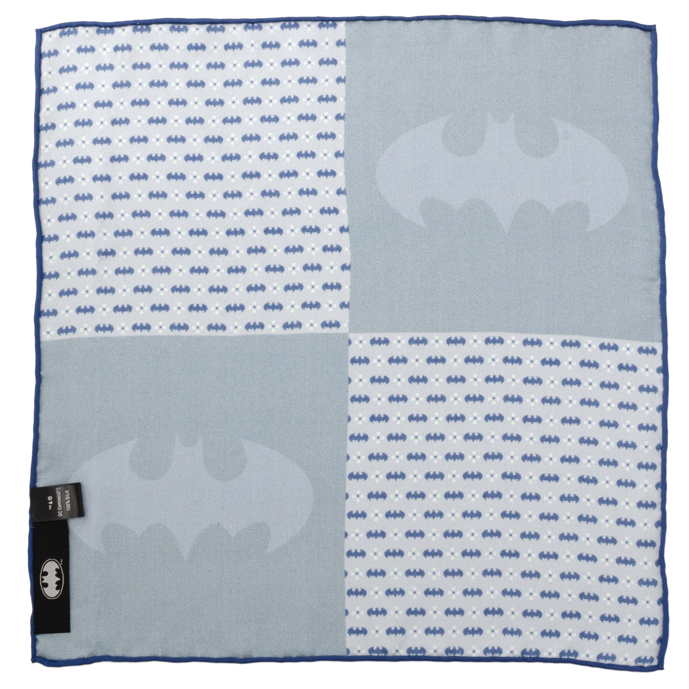 DC Batman Multi Motif Blue Pocket Square - alternate angle