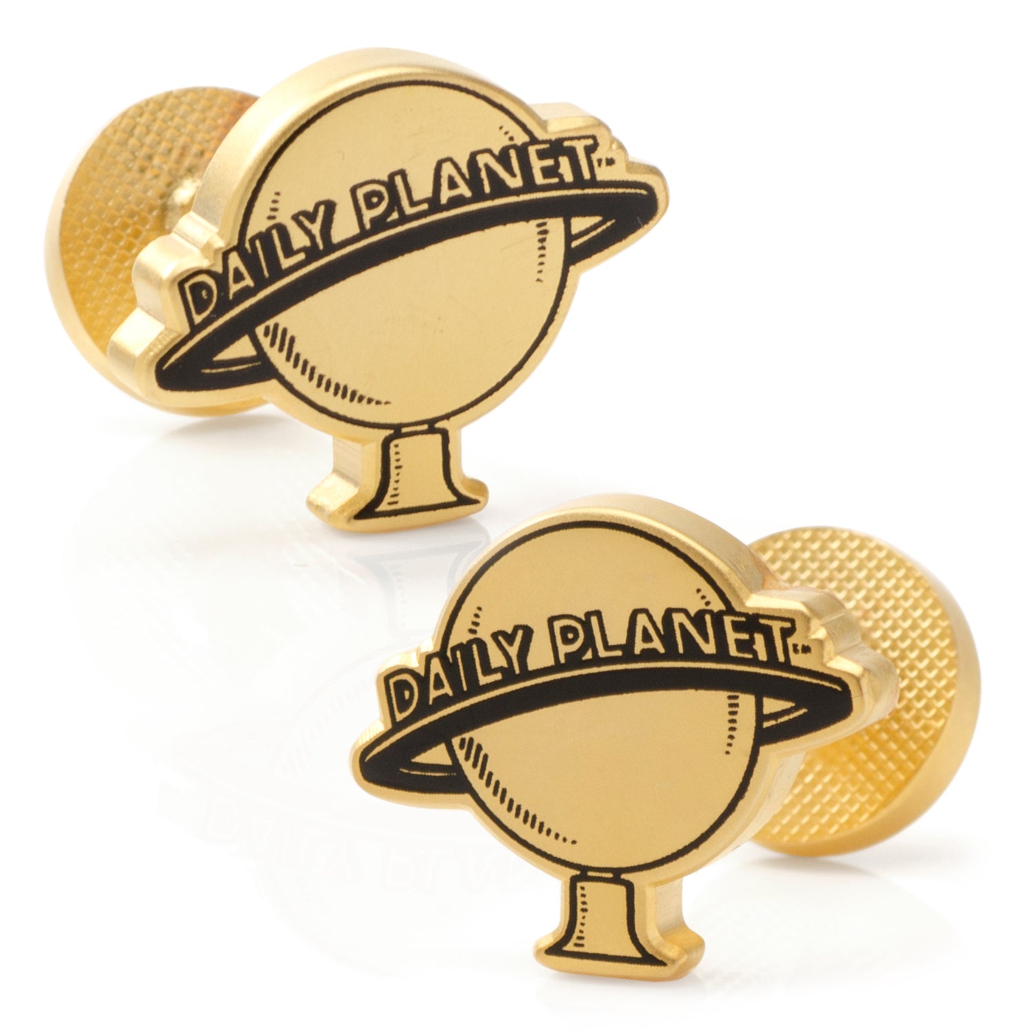 DC Superman Daily Planet Gold Cufflinks - Officially licensed DC Comics cufflinks available at XSREZ