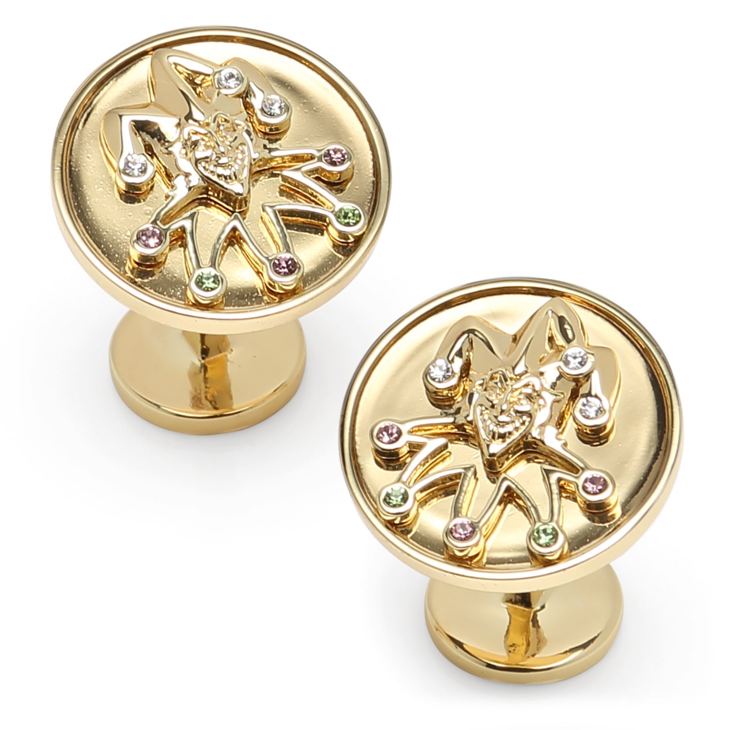 DC Joker Gold Cufflinks - close-up detail view