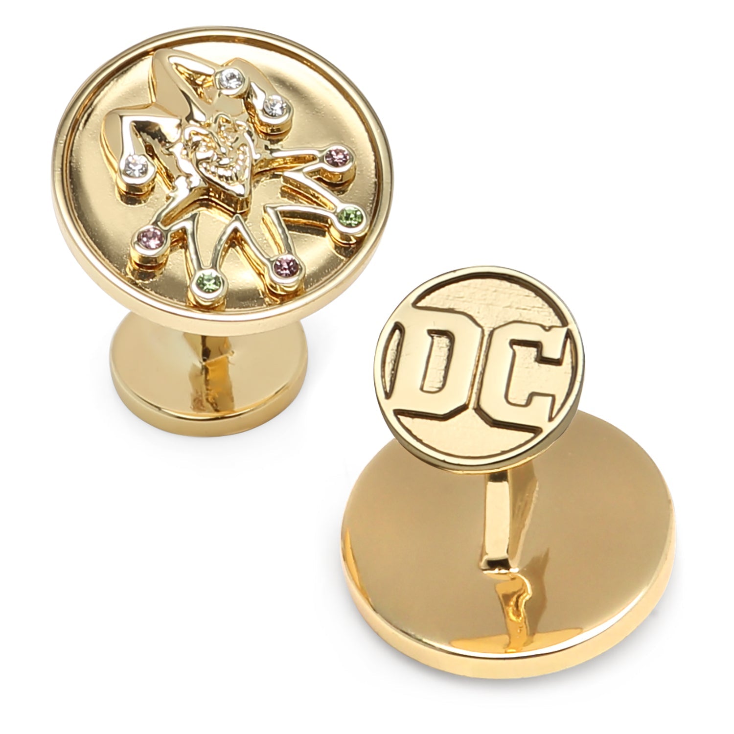 DC Joker Gold Cufflinks - Officially licensed DC Comics cufflinks available at XSREZ