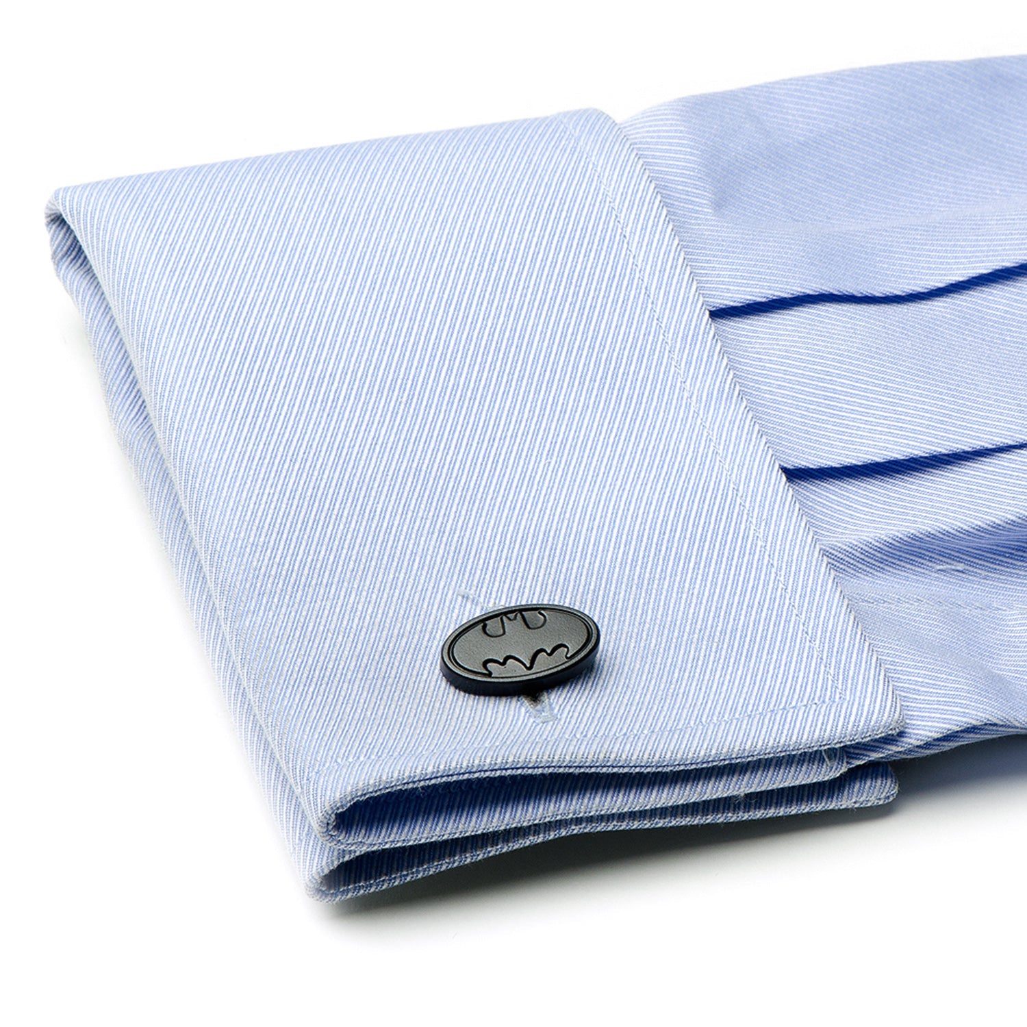 DC Batman Logo Satin Black Cufflinks - alternate angle