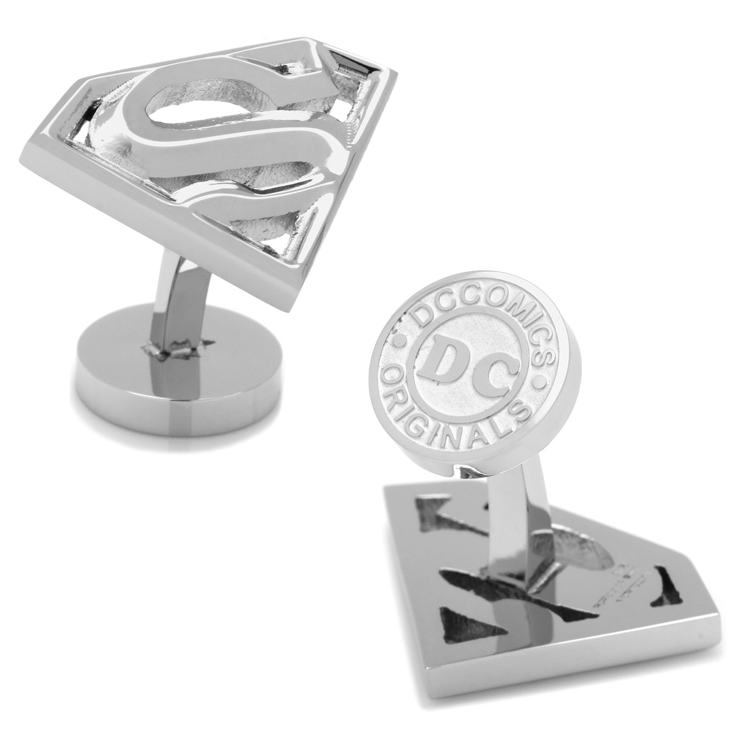 DC Superman Stainless Steel Cufflinks - Officially licensed DC Comics cufflinks available at XSREZ