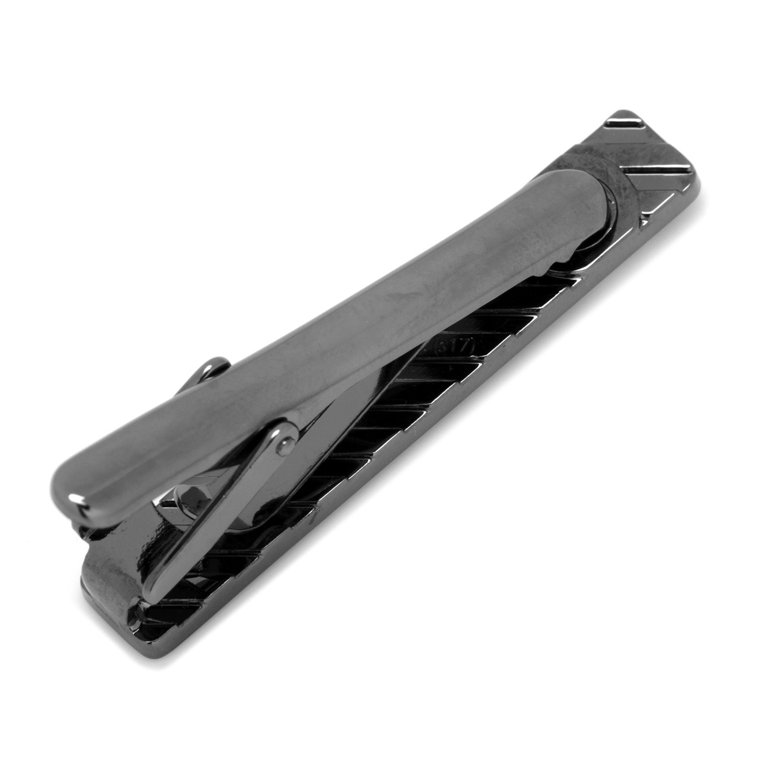 DC Superman Black and Gold Tie Clip - alternate angle