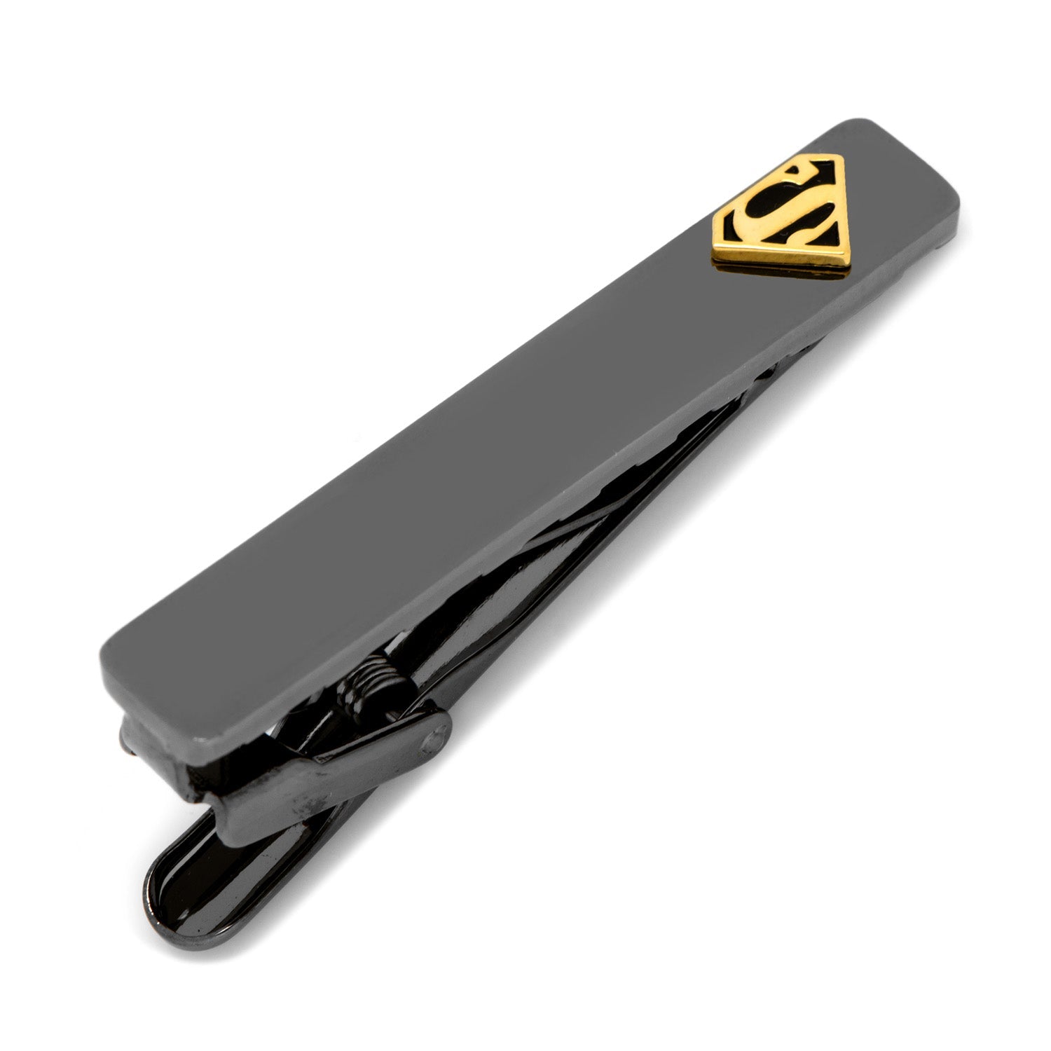 DC Superman Black and Gold Tie Clip - Officially licensed DC Comics tie bar available at XSREZ