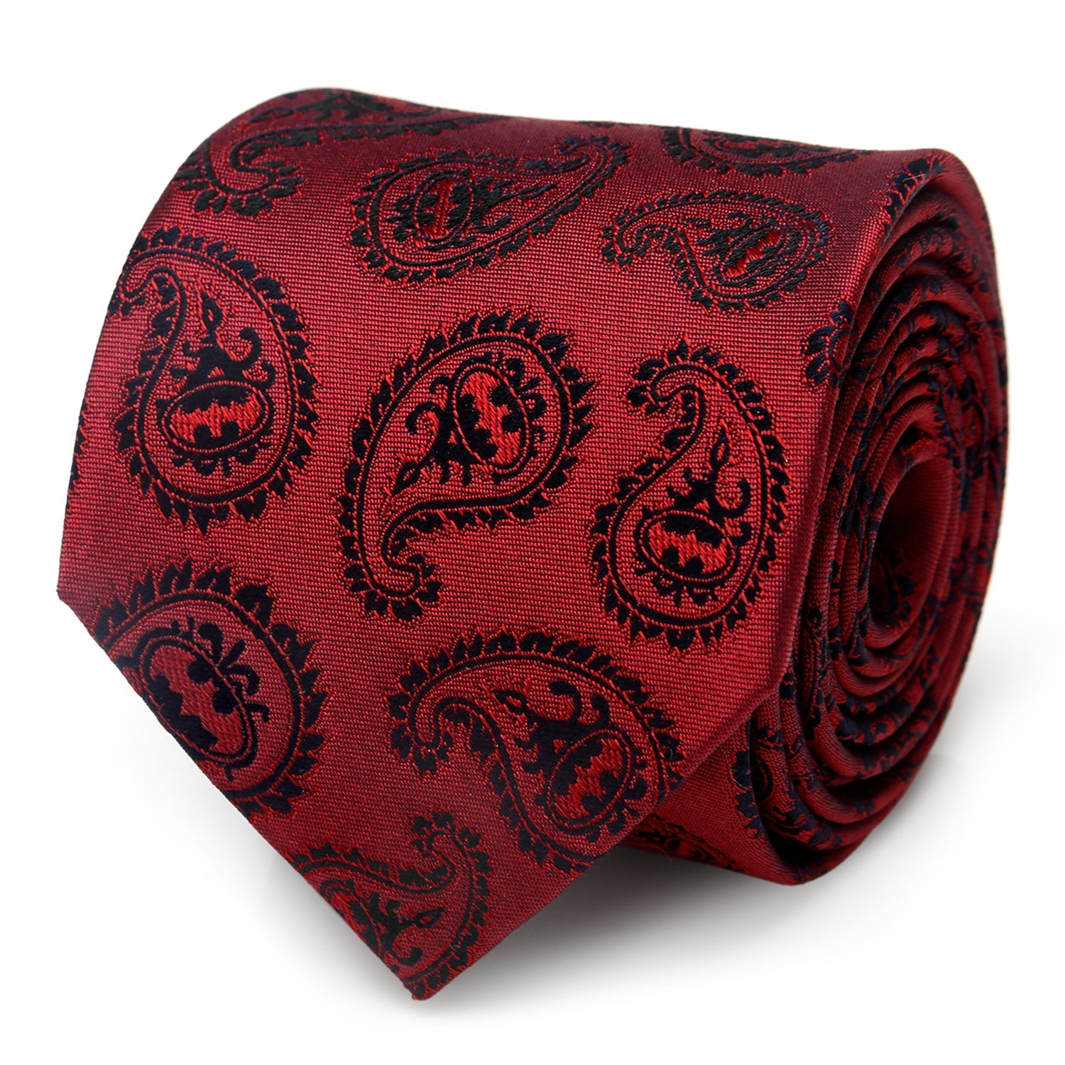 DC Batman Red Paisley Tie - Officially licensed DC Comics necktie available at XSREZ