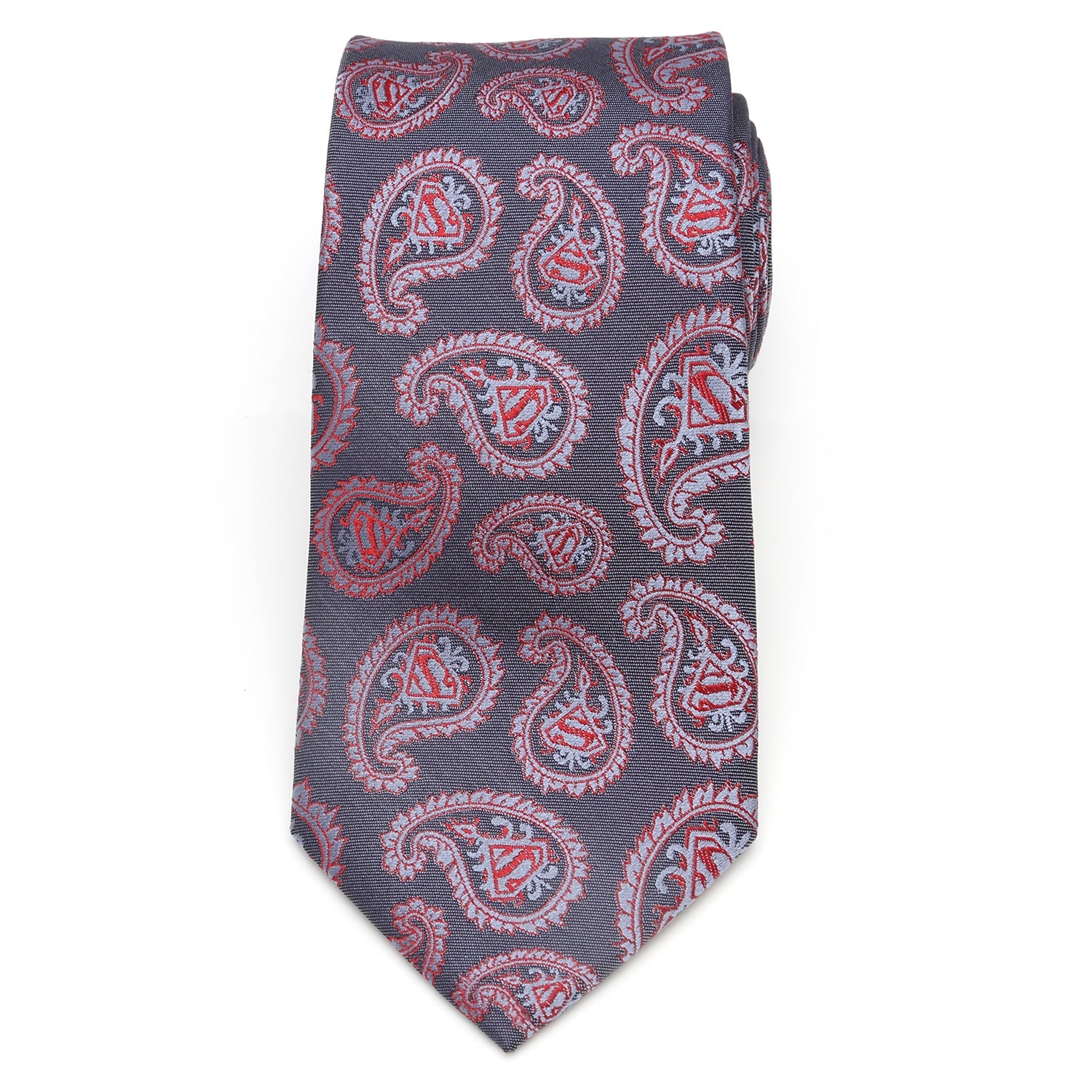 DC Superman Red and Blue Paisley Tie - alternate angle