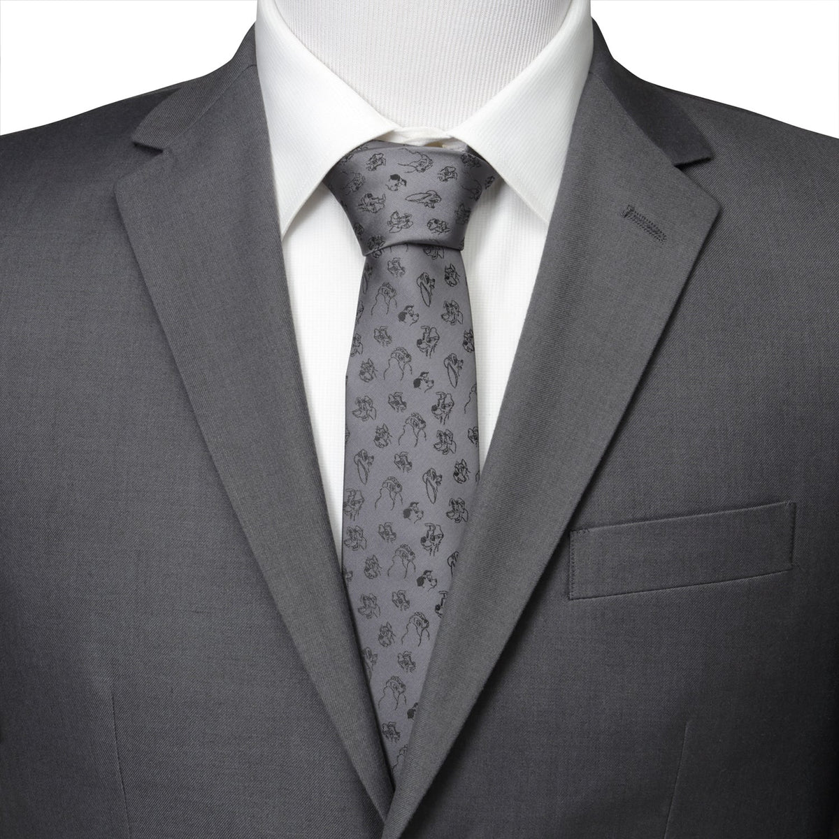 Disney Dogs Gray Men's Tie