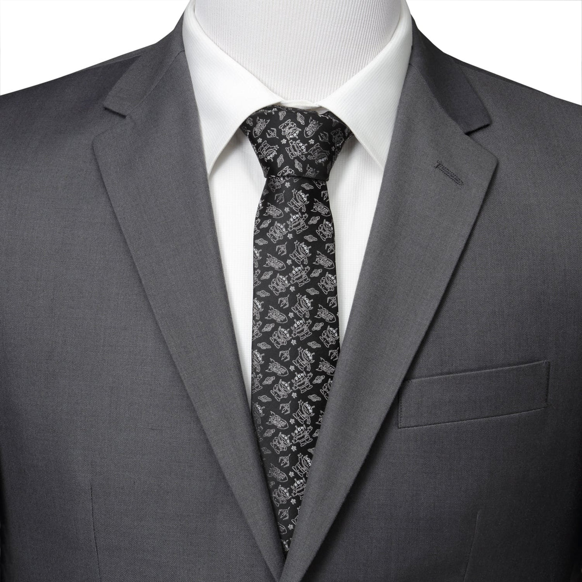 Disney Pixar Toy Story Alien Print Black Men's Tie