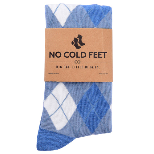 Dusty Blue Argyle Socks
