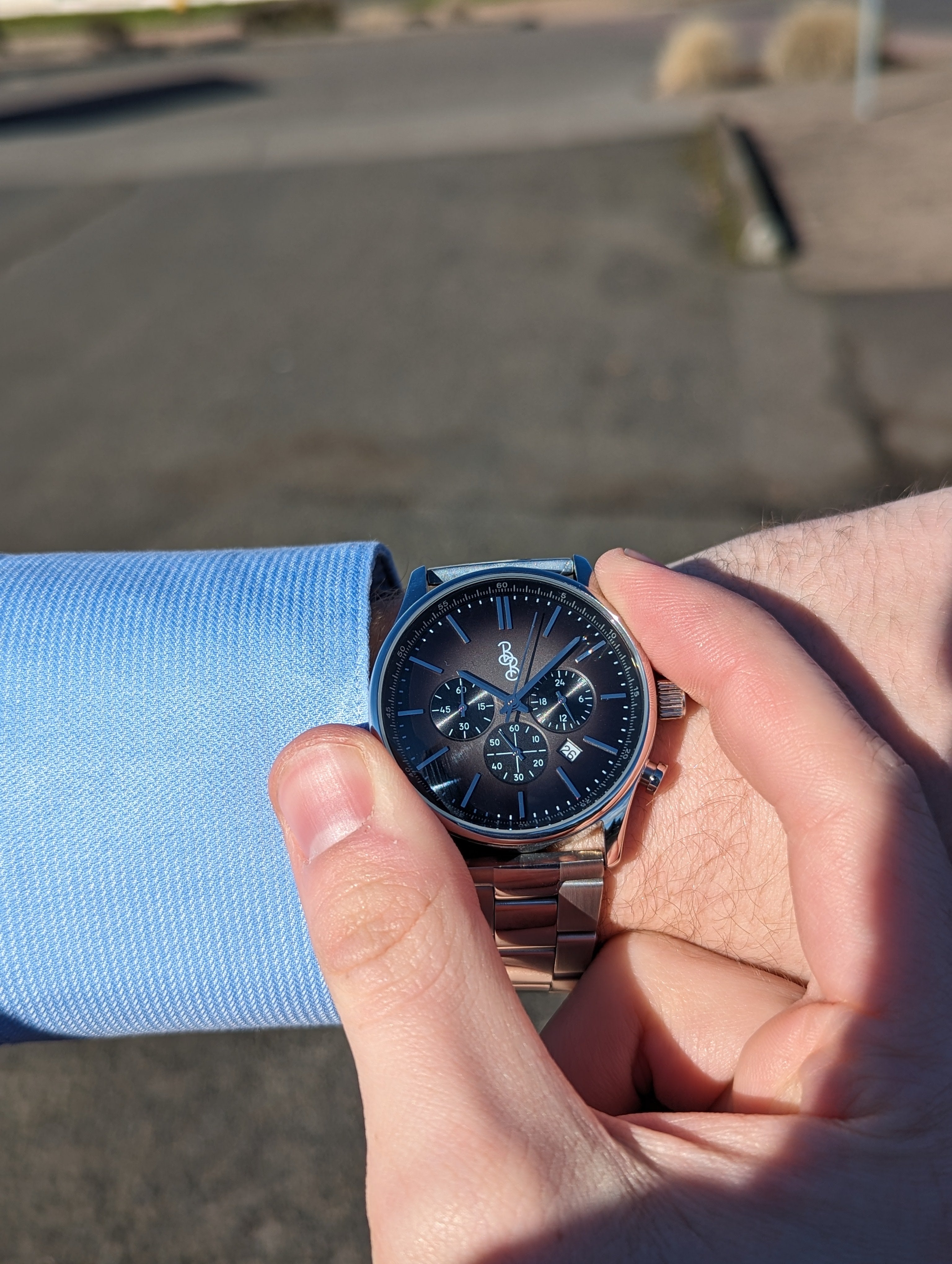 Gray Retro Chronograph - lifestyle view