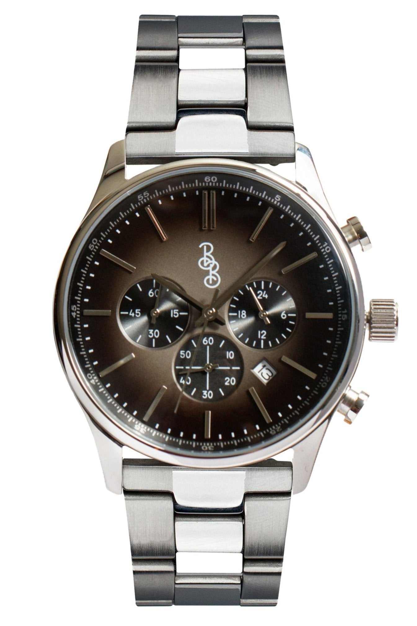 Gray Retro Chronograph - close-up detail view