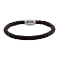 Braided Leather Bracelet with Stainless Steel Clasp