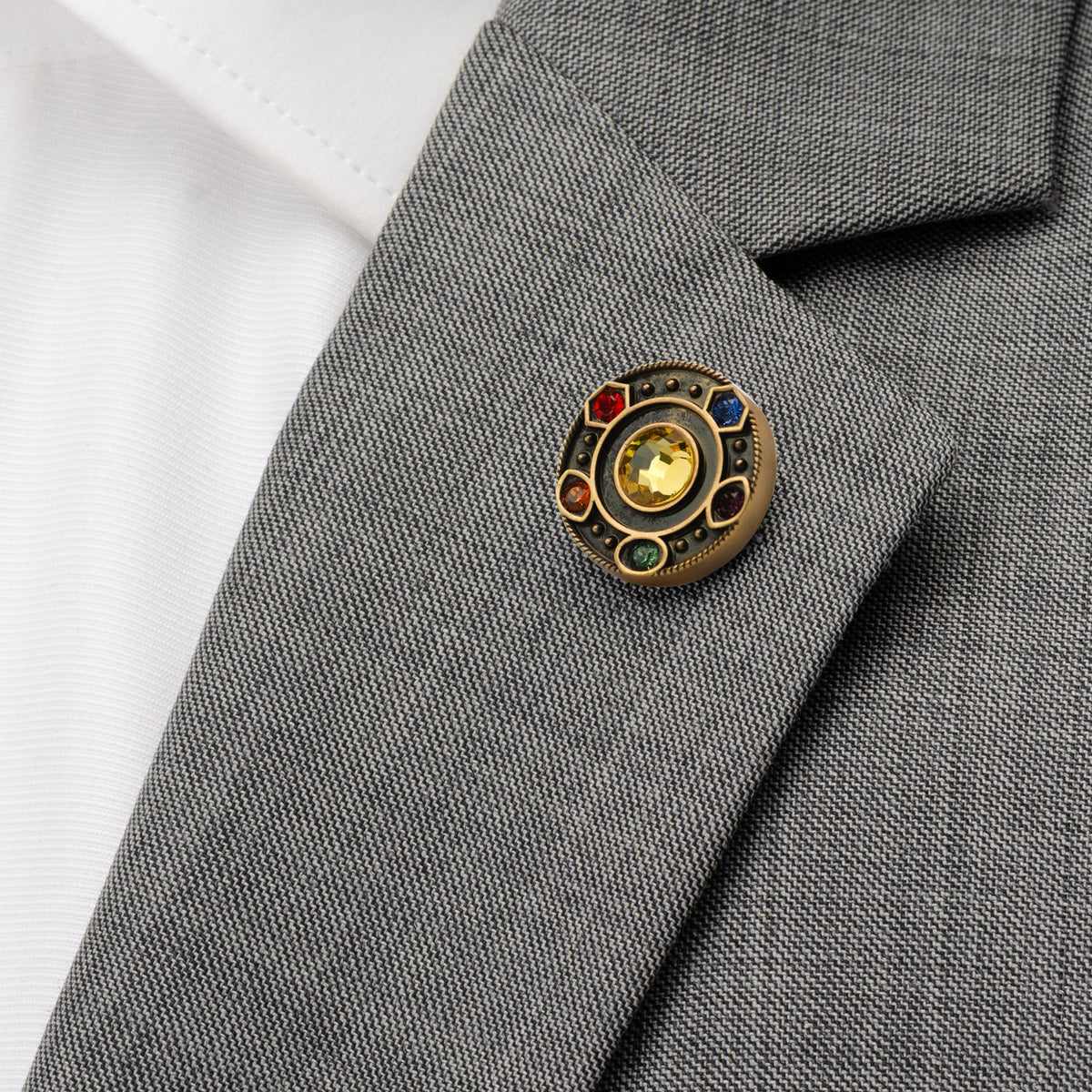 Marvel Avengers  Infinity Stones Antique Gold Lapel Pin