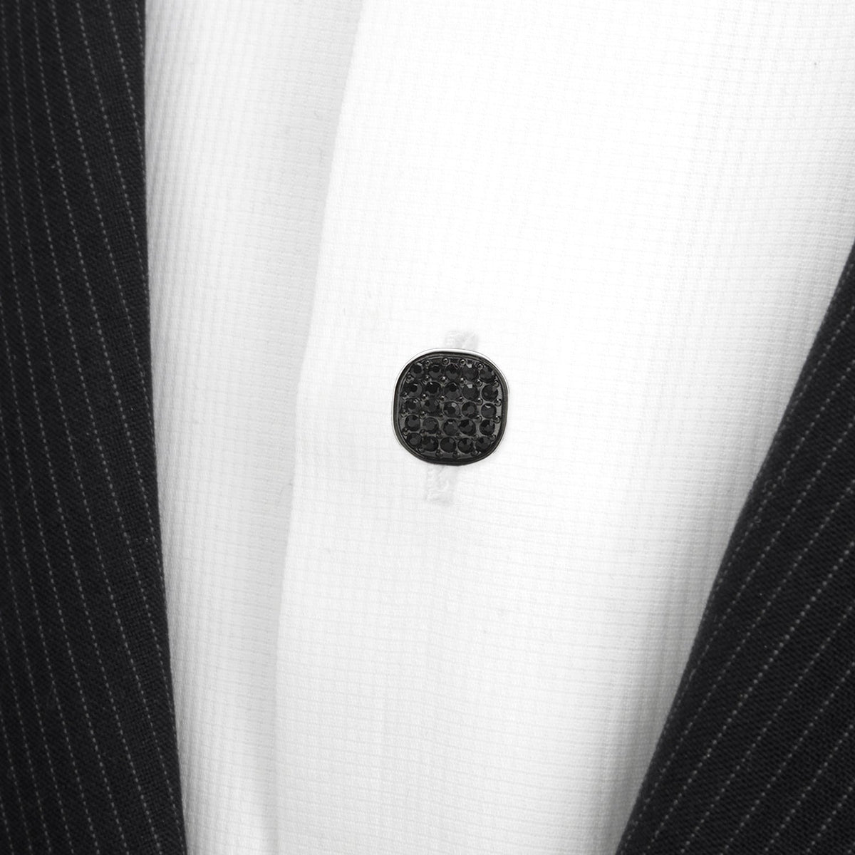 Black Stainless Steel Black Pave Crystal 5-Studs