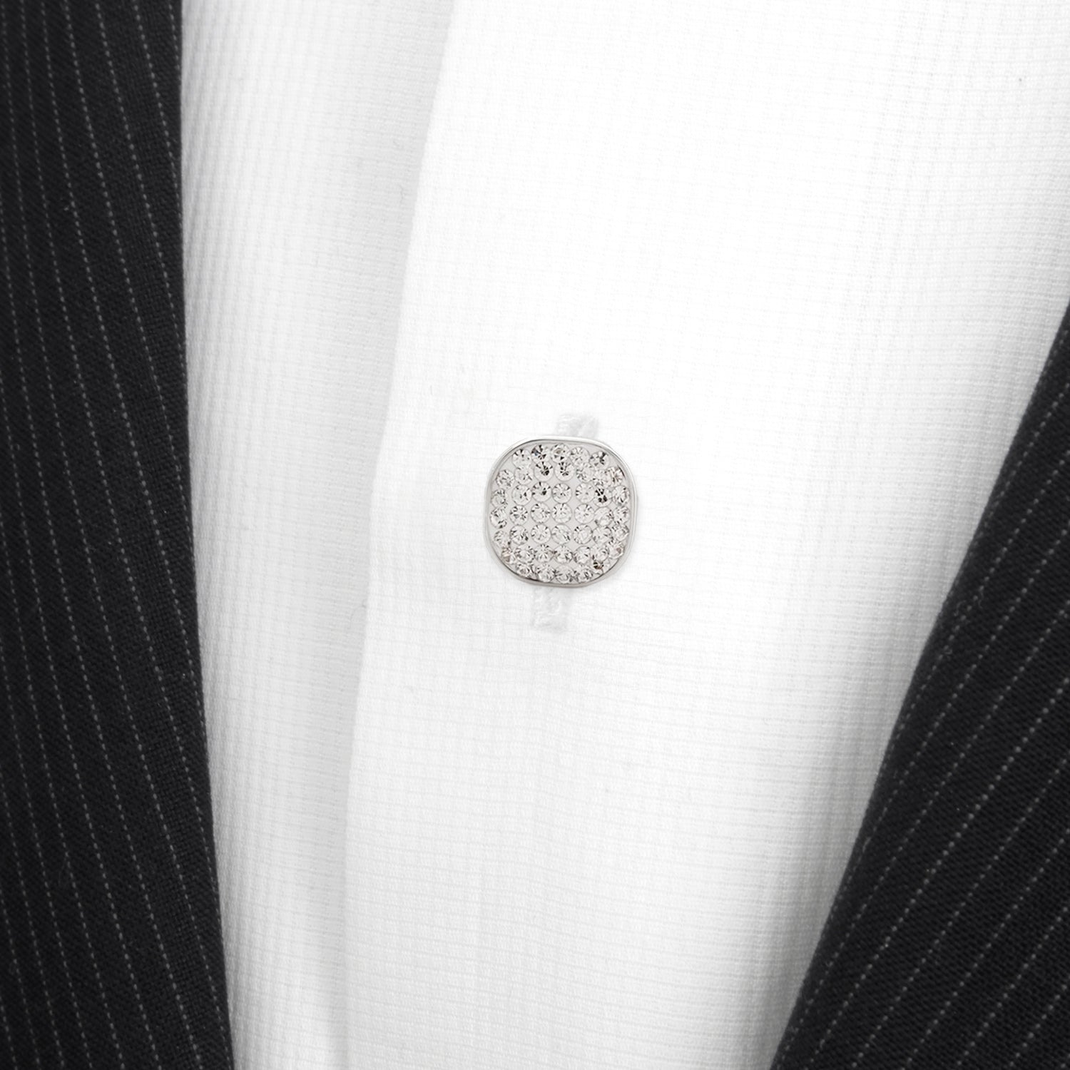 Stainless Steel White Pave Crystal 5-Studs