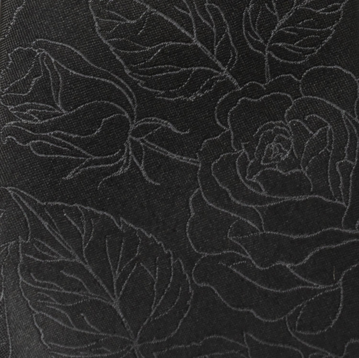 Black Floral Tie and Pocket Square Gift Set