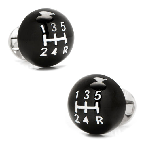 3D Black Gear Shifter Cufflinks - Classic cufflinks available at XSREZ