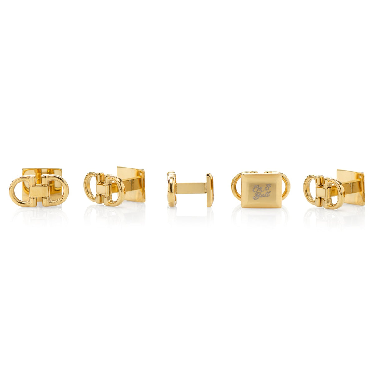 Horse Bit Gold Stainless Steel 5-Stud Set