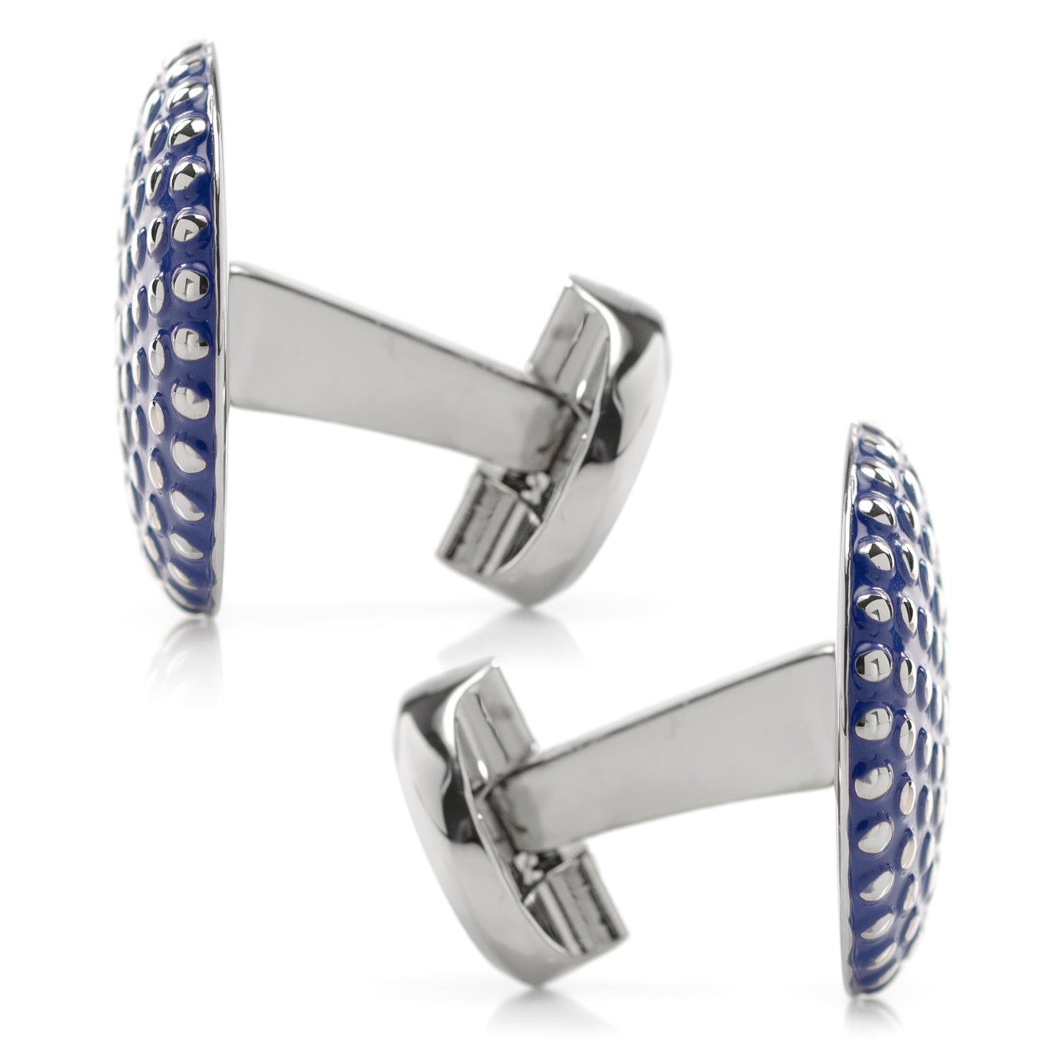 Navy Circle Dot Texture Cufflinks