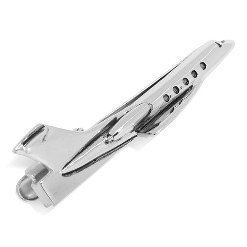 3D Airplane Tie Clip - Classic tie bar available at XSREZ