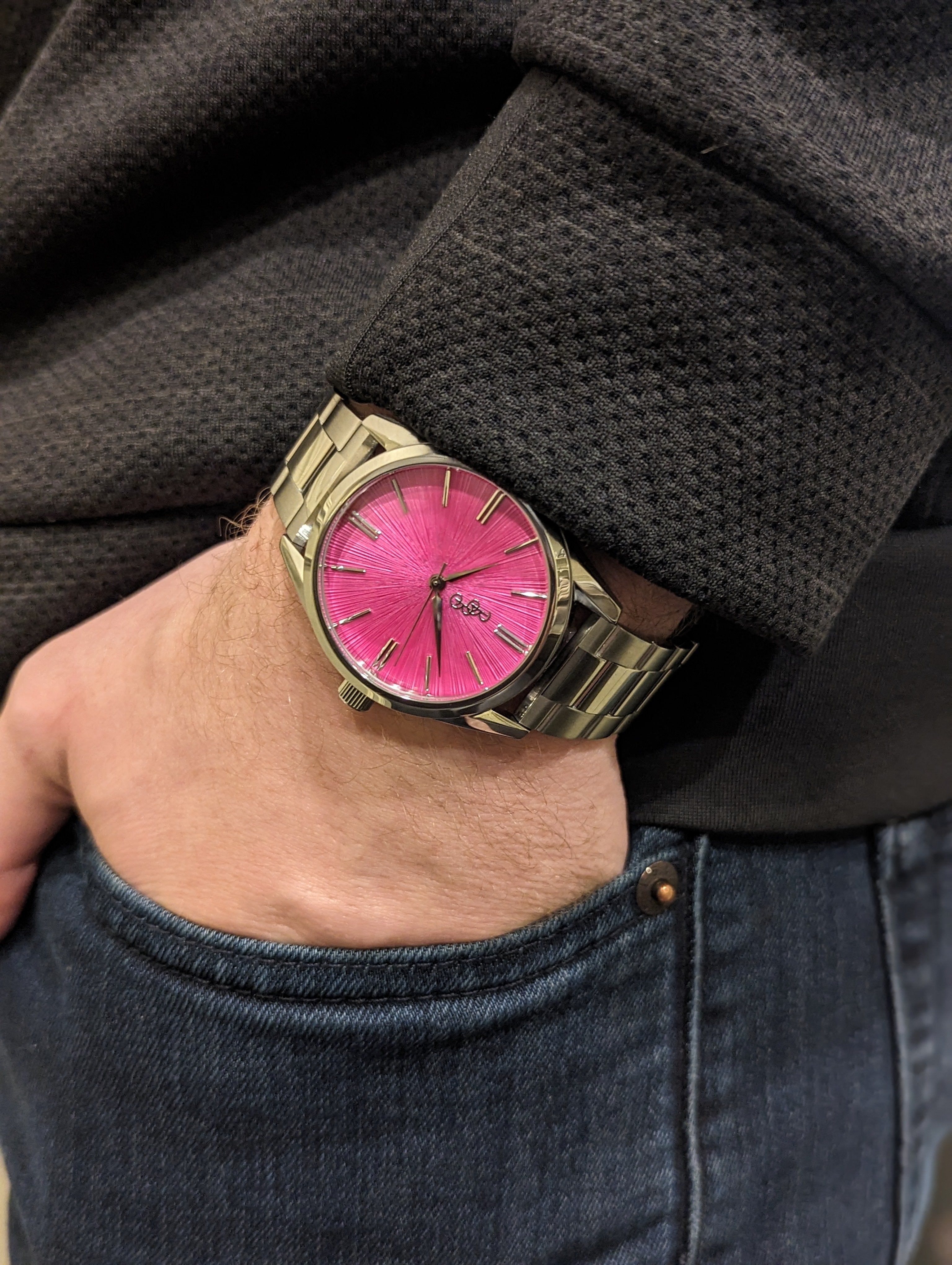 Pink Sunburst Watch - product detail