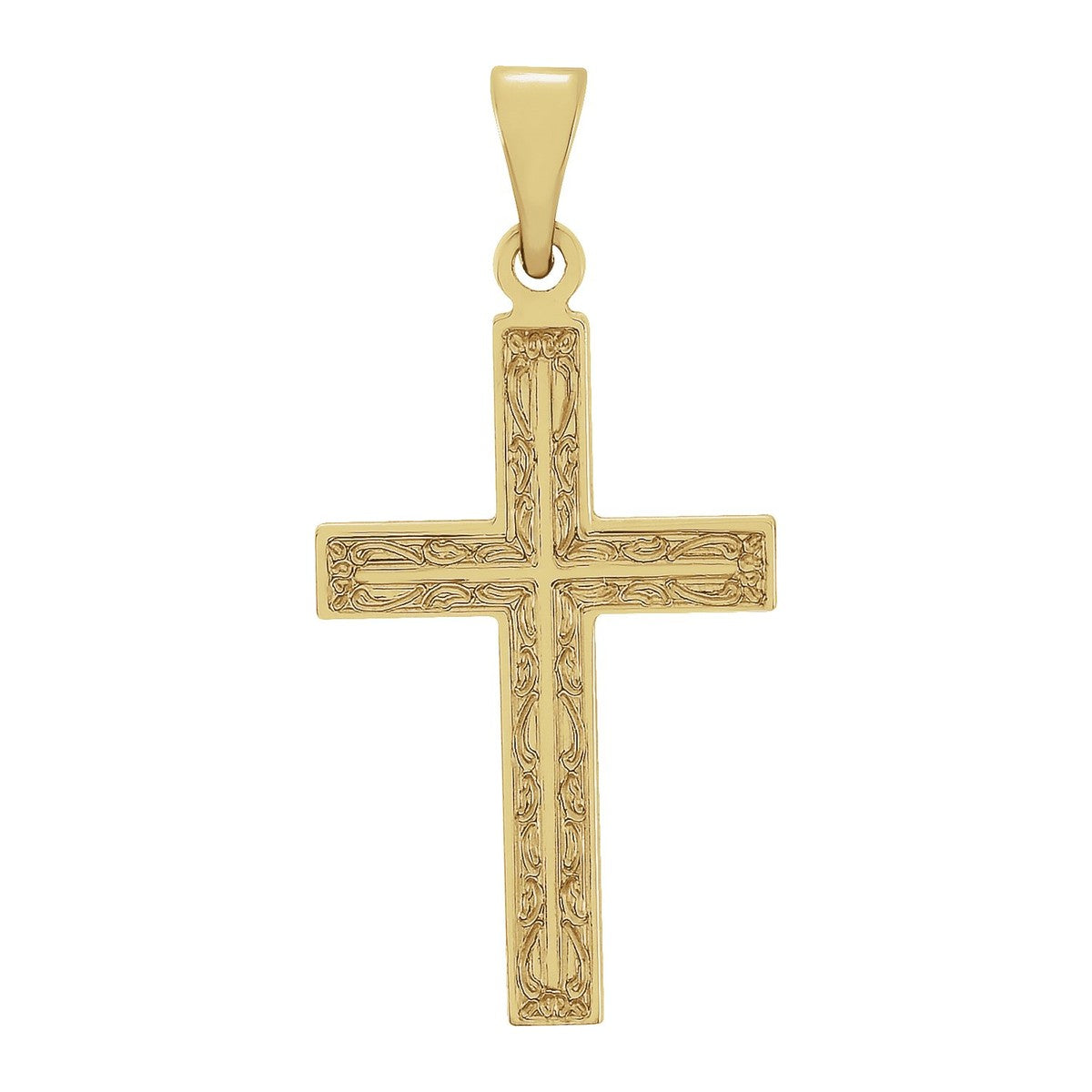 Large Scroll-Border Cross Pendant
