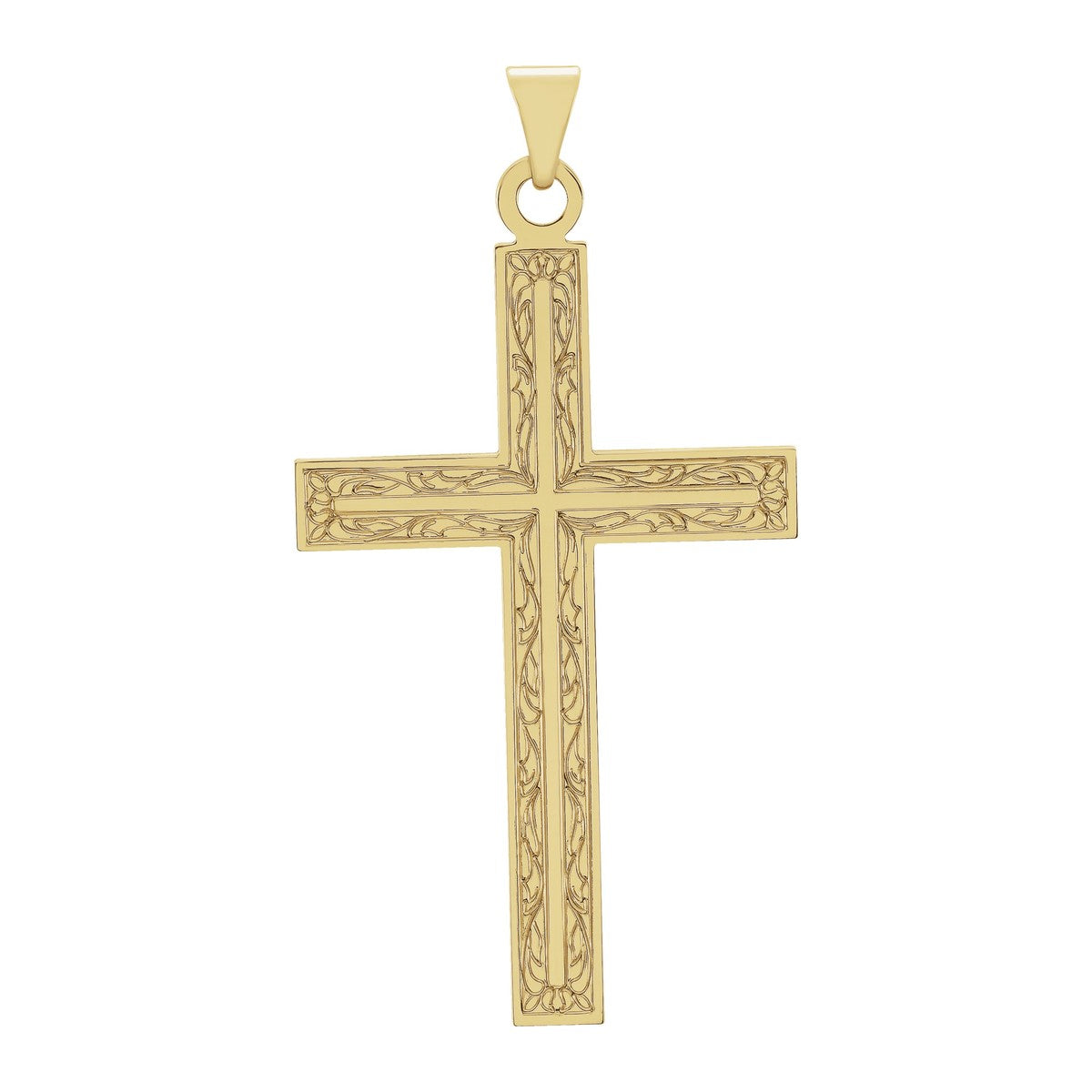 Large Scroll-Border Cross Pendant
