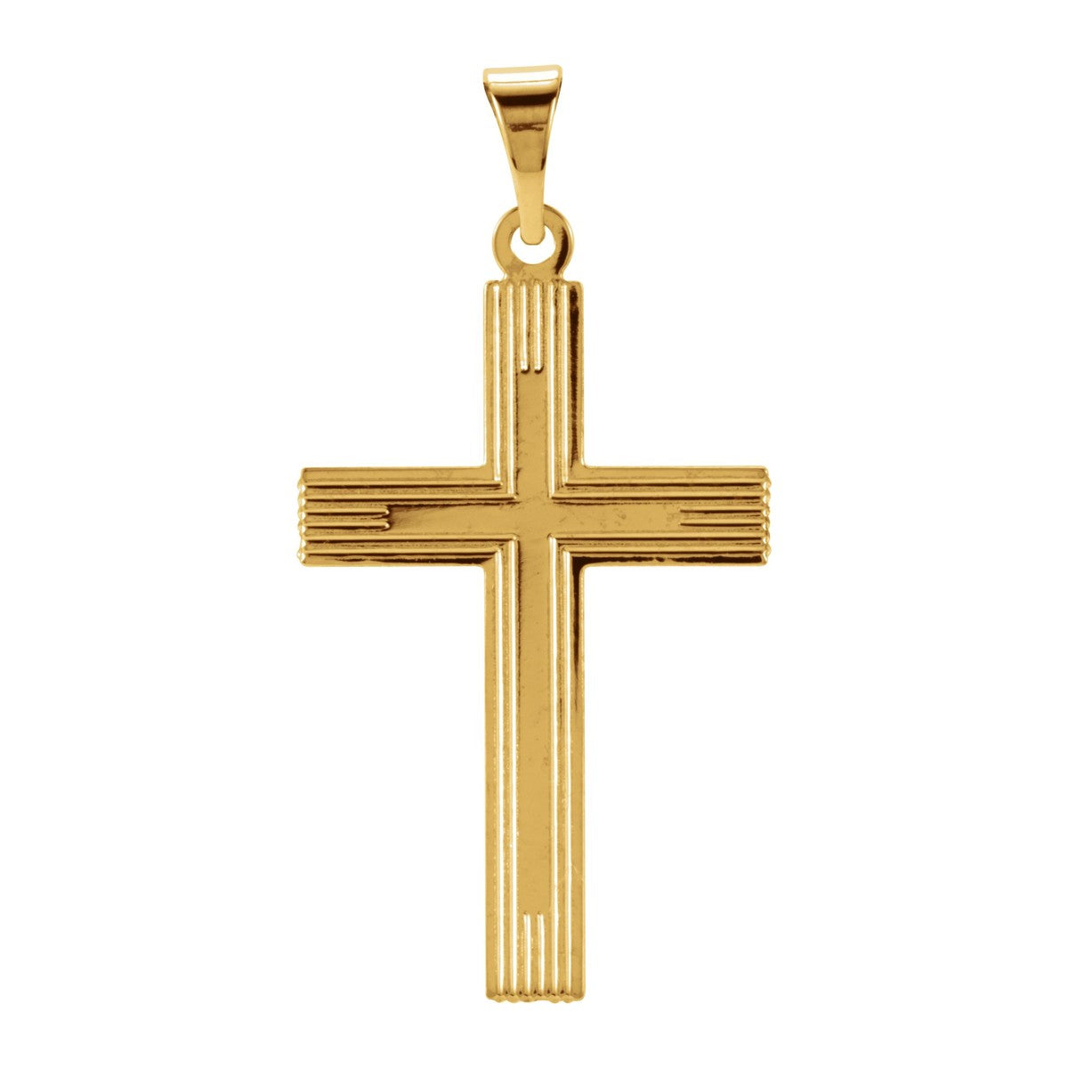 Ribbed Cross Pendant