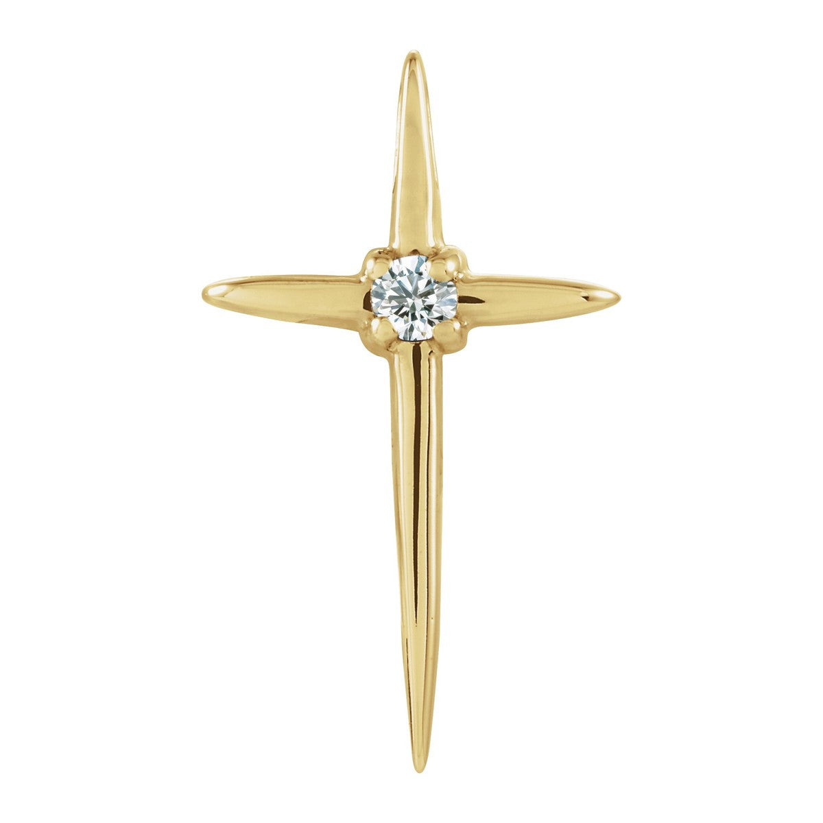 Slender Gemstone Cross Pendant
