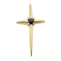 Slender Gemstone Cross Pendant